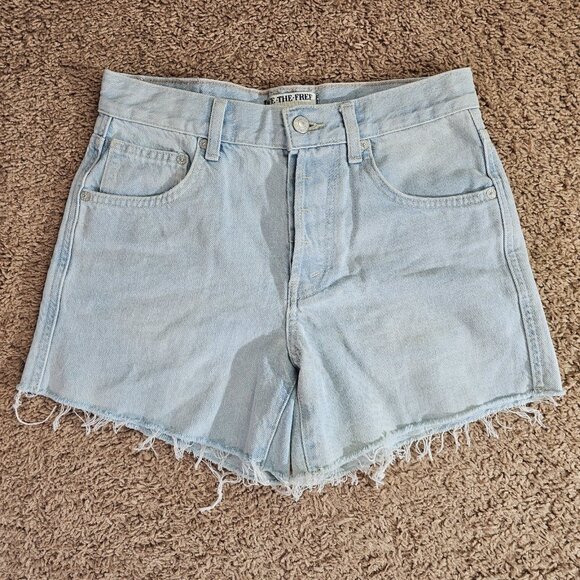 Free People Pants - Free People Cut Off Shorts Womens 25 Raw Hem Button Fly Denim We The Free Boho